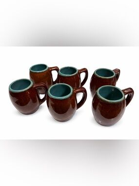 Set of 6 John B. Taylor Country Fare Stoneware Mugs Made In Kentucky USA